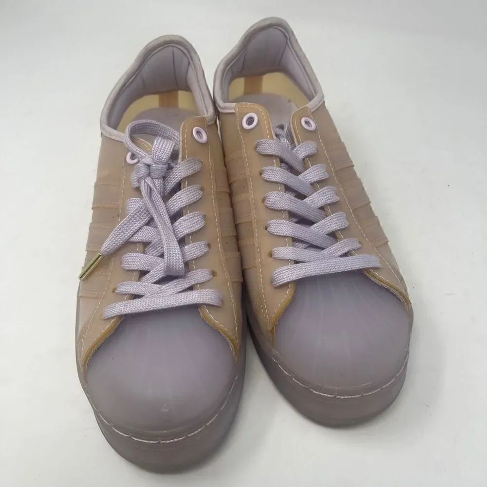 Adidas Women's Superstar Lace-up Jelly Cream & Tan Sneakers Size 7